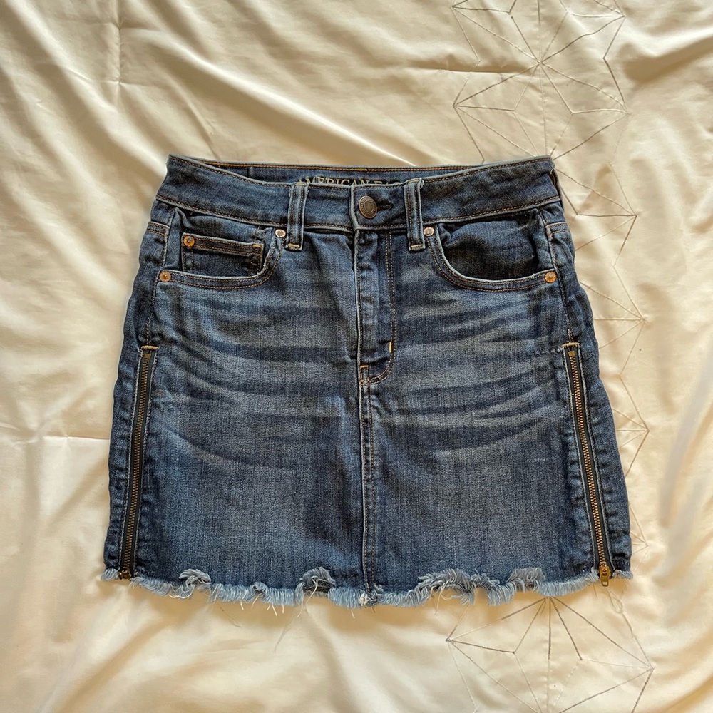 American eagle denim mini skirt